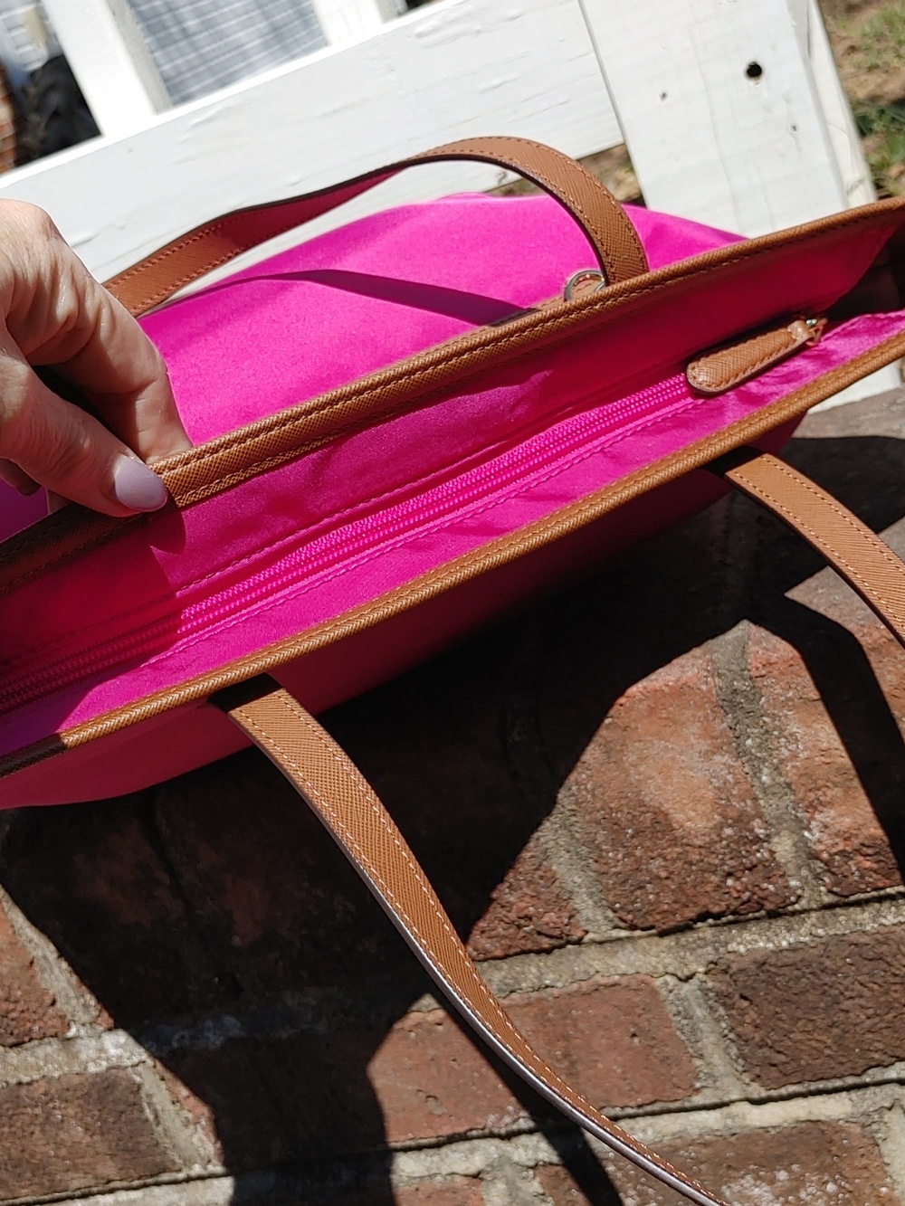 Michael Kors Kempton Small Fuschia Nylon Tote (1064) - Picture 5 of 8